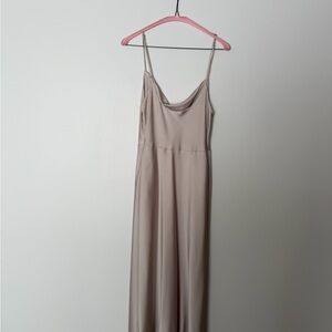 Park & Fifth Bowen Satin Slip Dress in Oyster